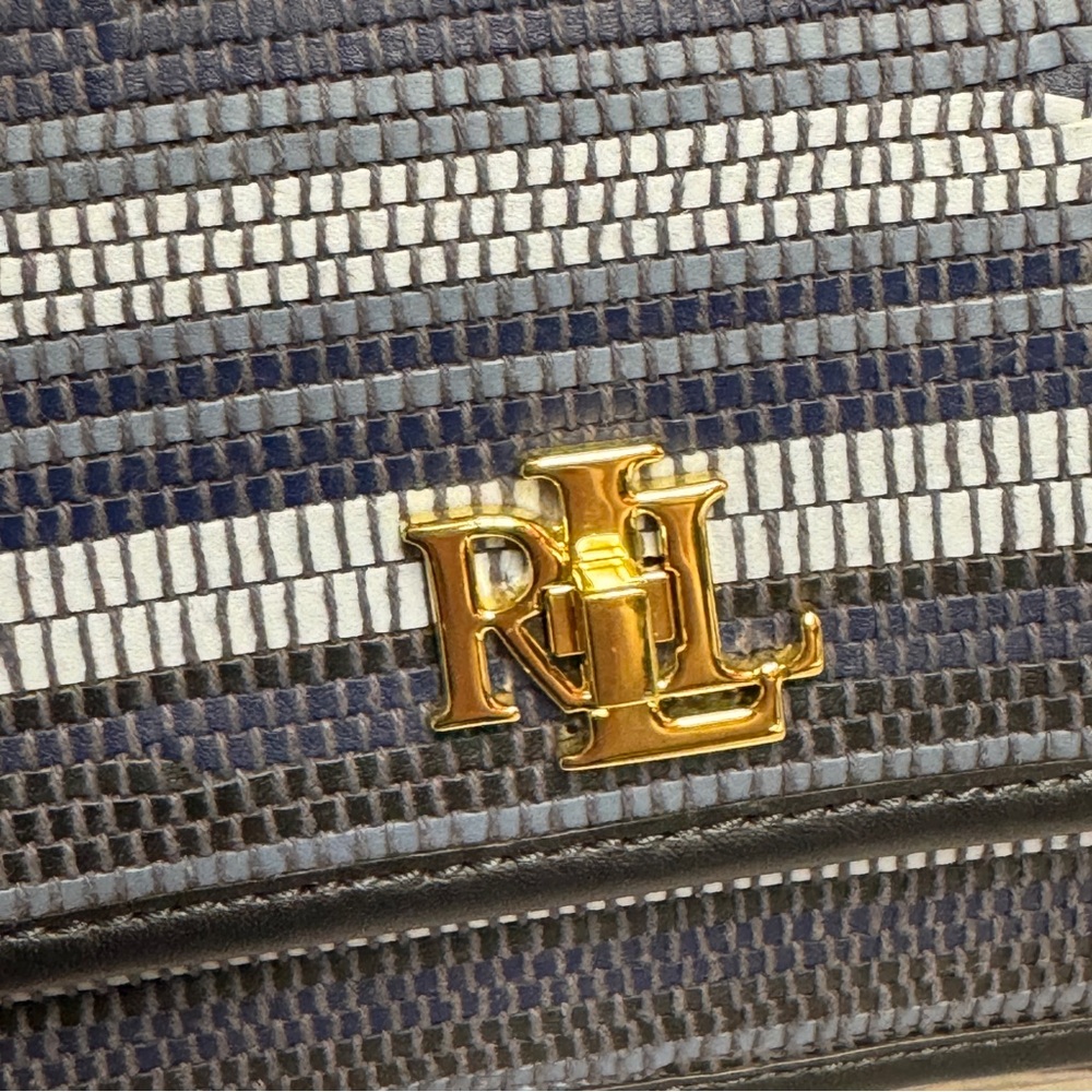 RALPH LAUREN Sophee Small Striped Woven Leather Crossbody - Picture 5 of 8